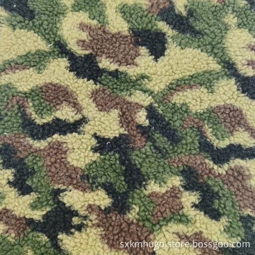 Polyester Camouflage Micro dicker Teddybär Sherpa -Stoff